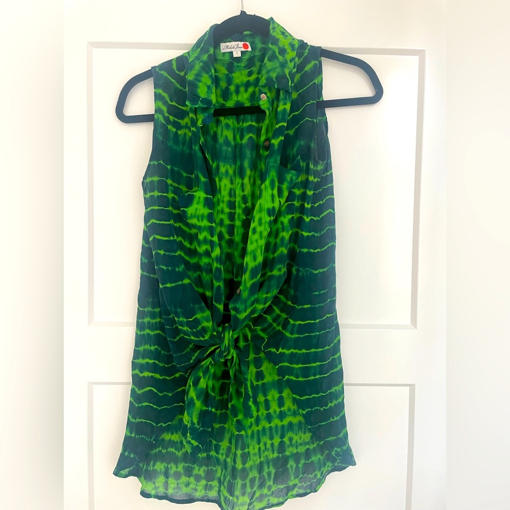 Michelle Jonas, tye-dye sleeveless blouse, size P